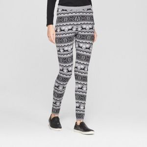 Women's Christmas Reindeer Sweater Leggings - 33 Degrees (Juniors') Gray S